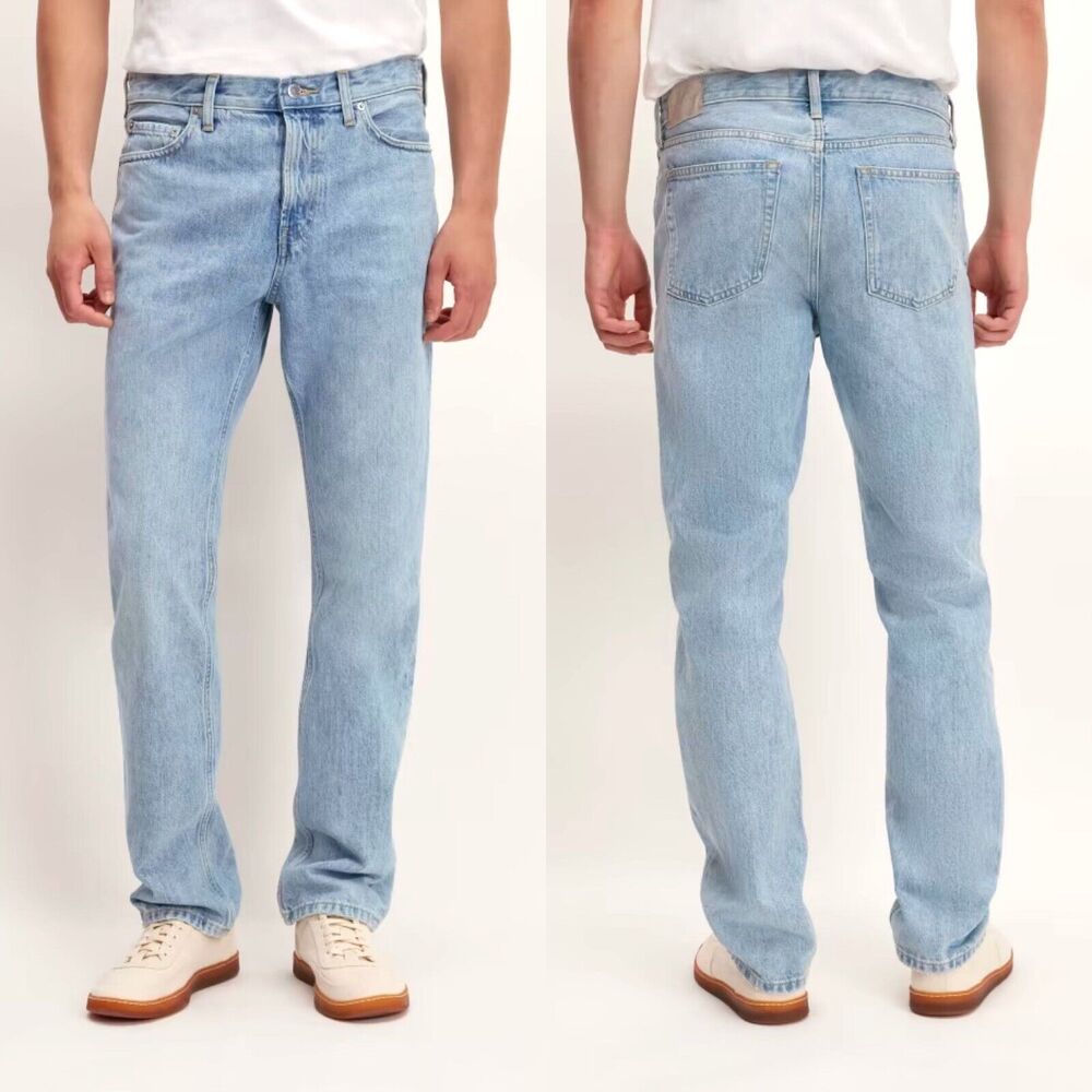 Everlane The Authentic Straight Jean Blue Men's 38x28 NWT Organic Cotton FLAW